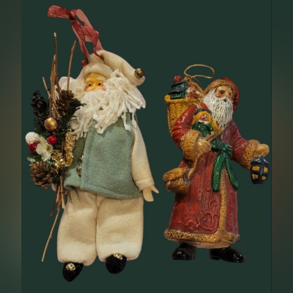 VINTAGE OLD WORLD & HOUSE OF HATTEN SANTA CLAUS CHRISTMAS ORNAMENTS - Picture 1 of 8
